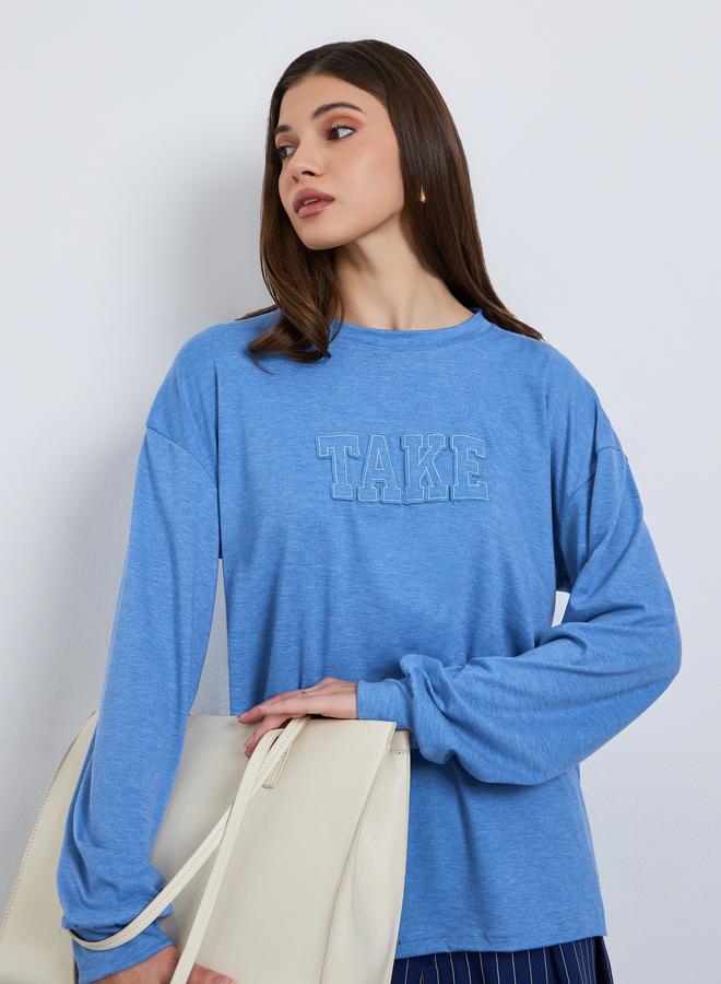 ستايلي تيشيرت بقصة واسعة مطرز - Image 4